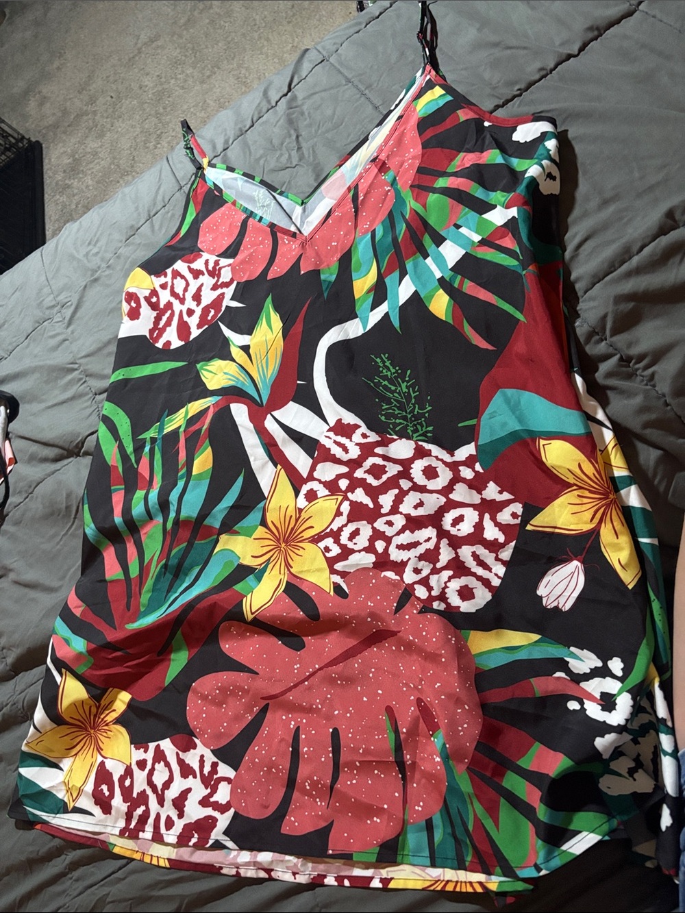 Tropical print dress